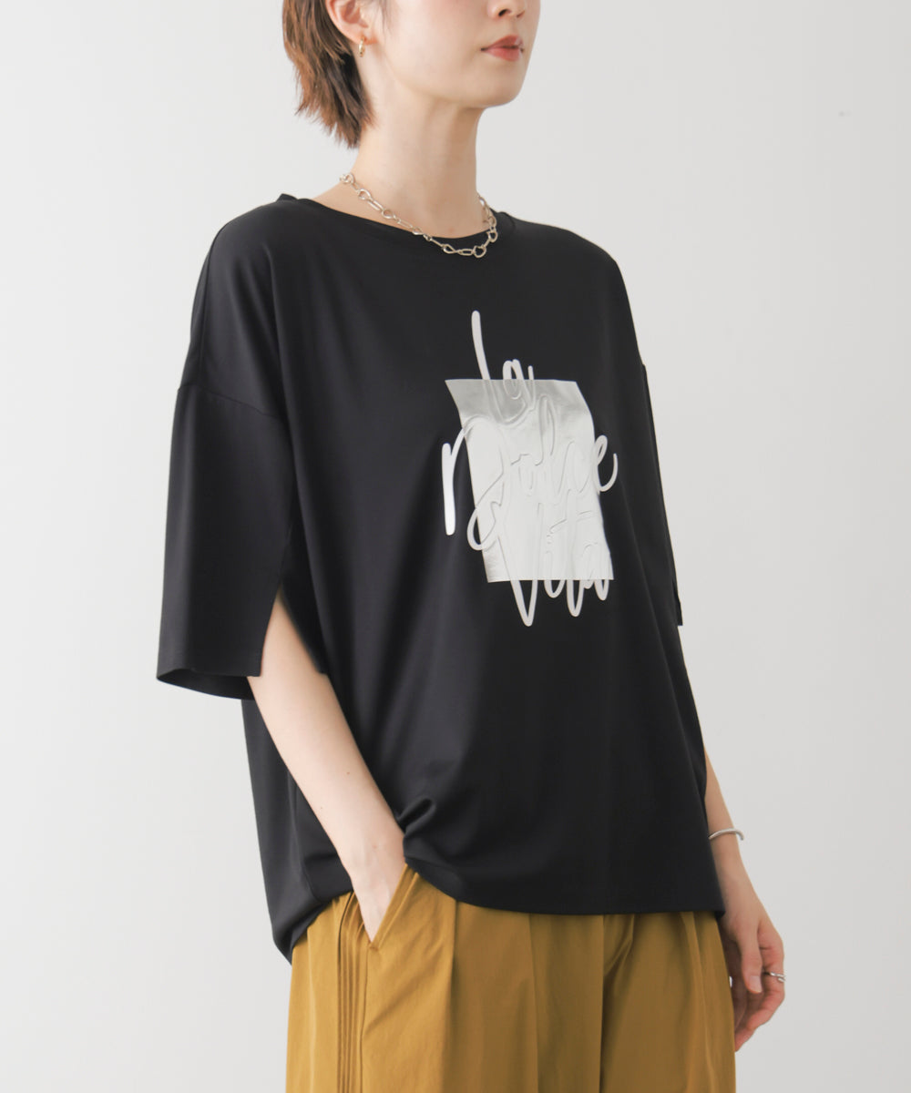 箔エンボス五分袖Tシャツ［8/21発送予定］
