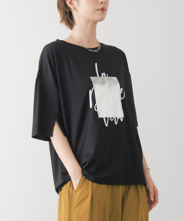 箔エンボス五分袖Tシャツ［8/21発送予定］