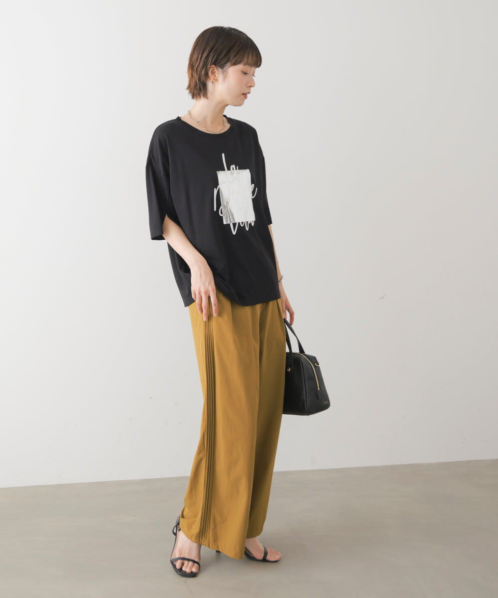 箔エンボス五分袖Tシャツ［8/21発送予定］