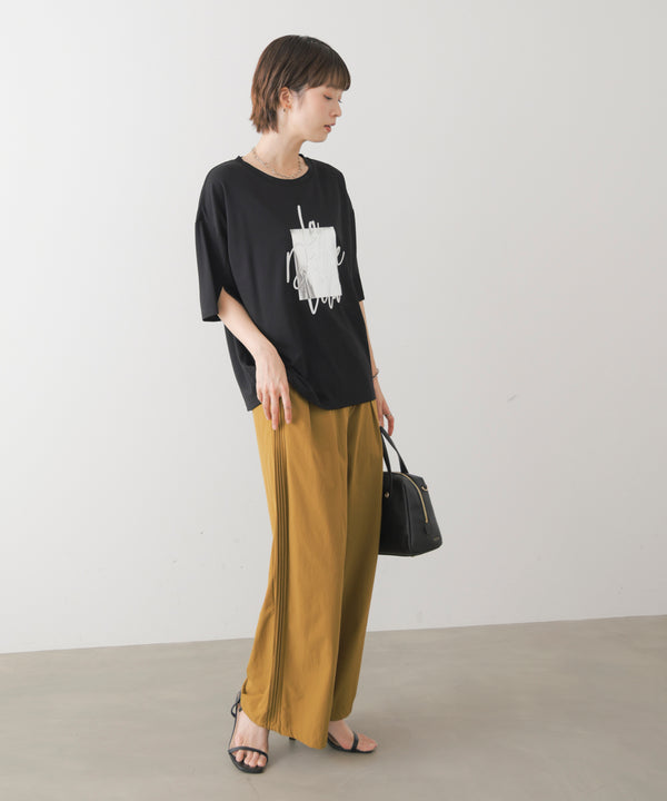 箔エンボス五分袖Tシャツ［8/21発送予定］
