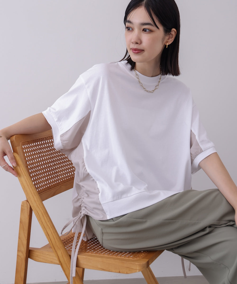 異素材コンビギャザープルオーバー［7/9発送予定］