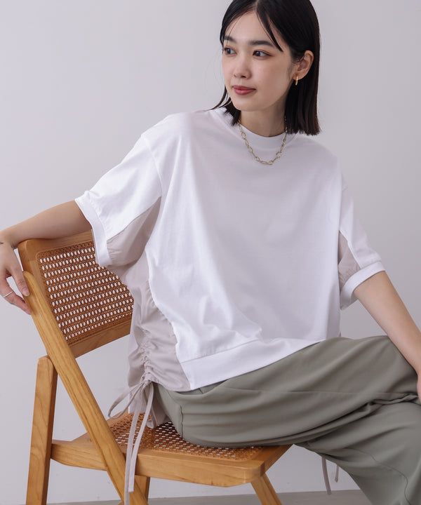 異素材コンビギャザープルオーバー［7/9発送予定］