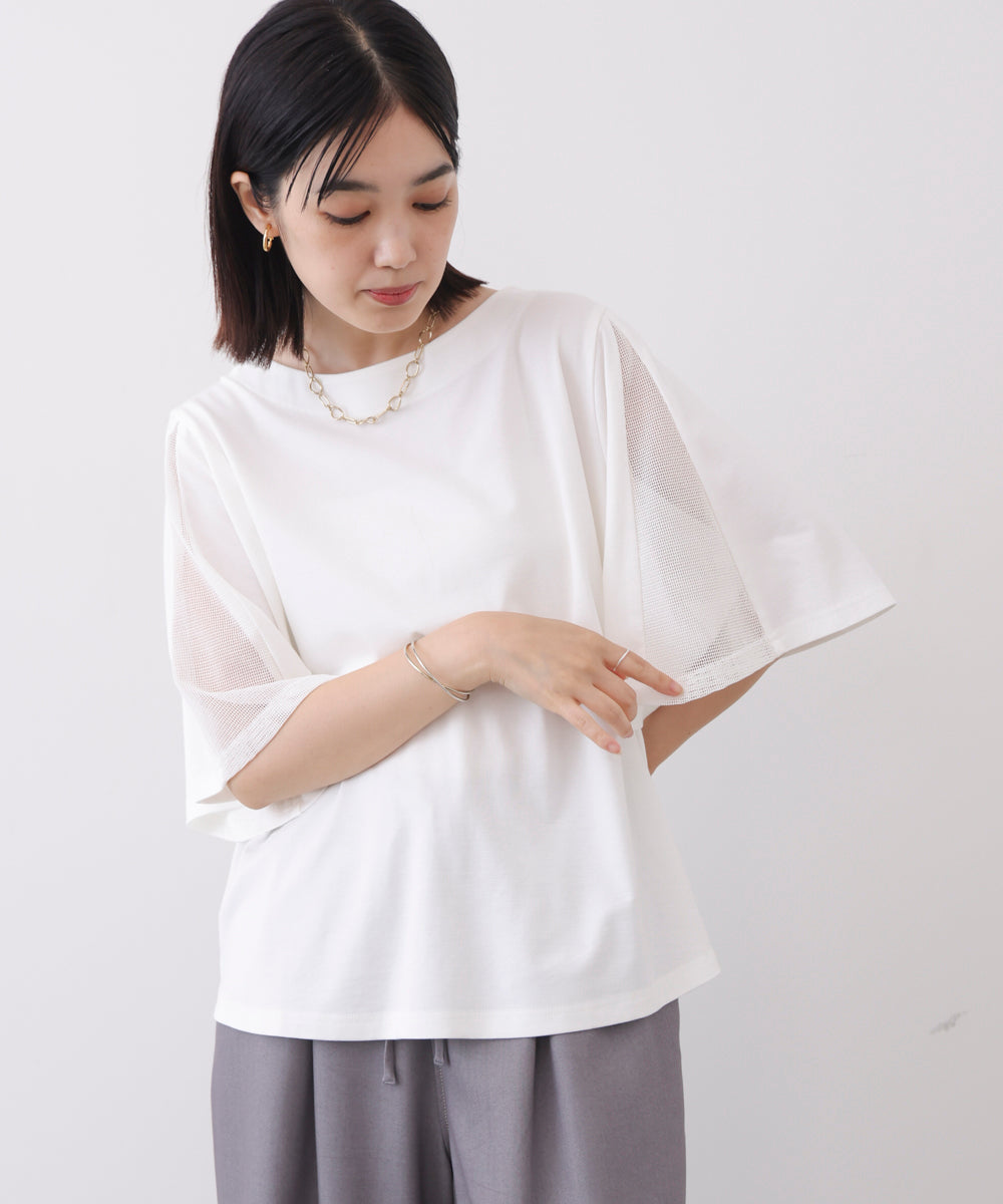 メッシュ切替カットソー