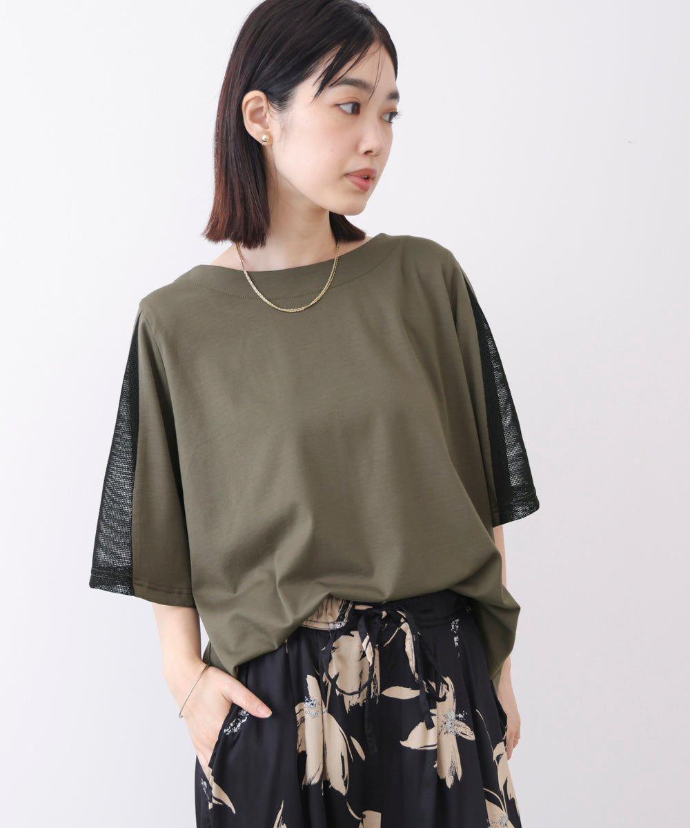 メッシュ切替カットソー