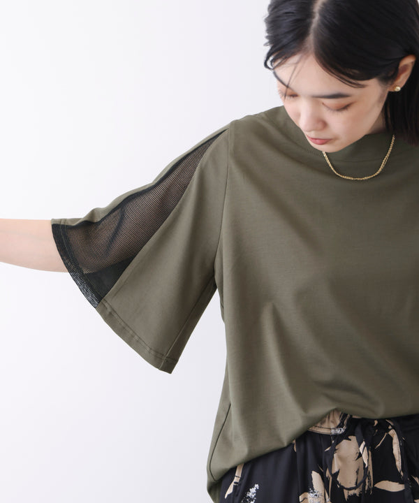 メッシュ切替カットソー