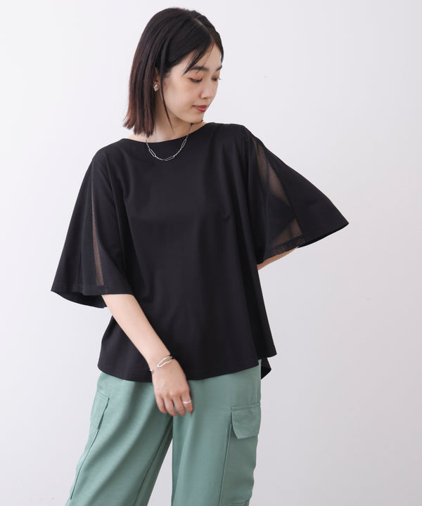 メッシュ切替カットソー