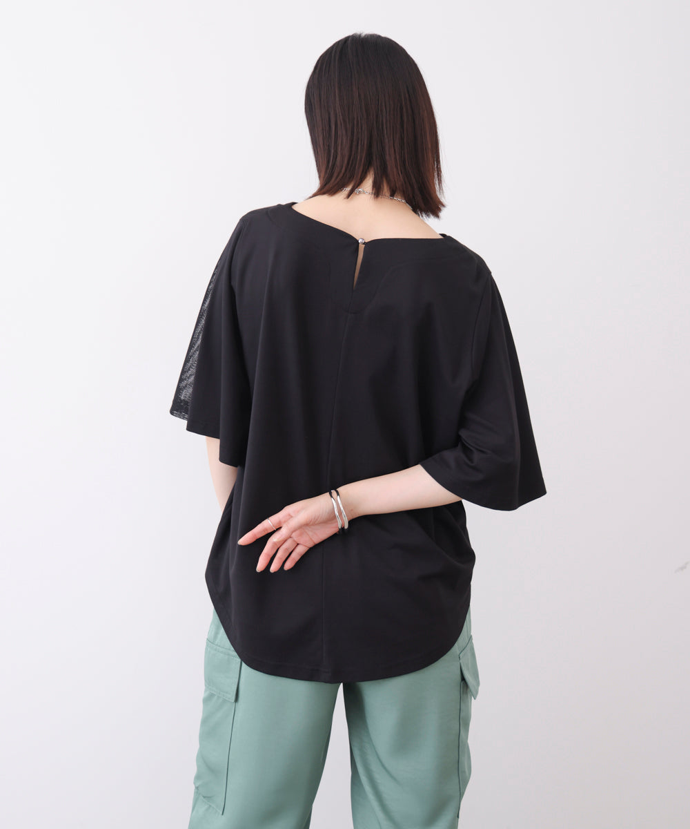 メッシュ切替カットソー