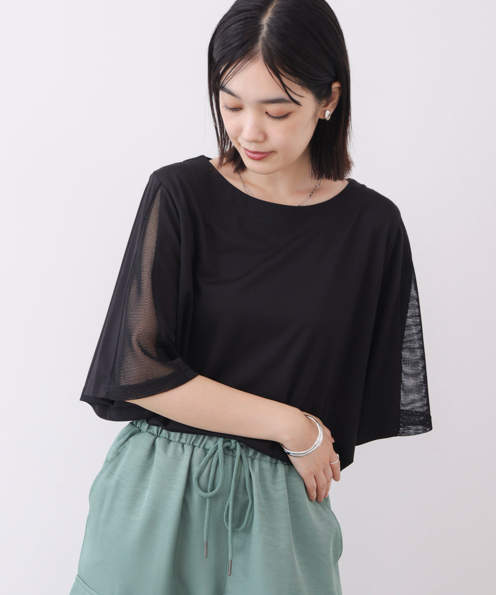 メッシュ切替カットソー