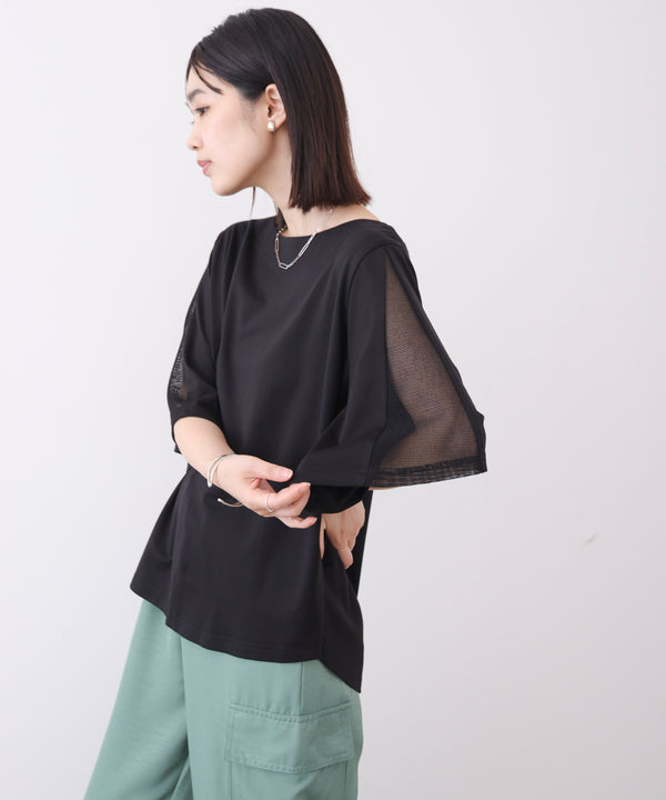メッシュ切替カットソー