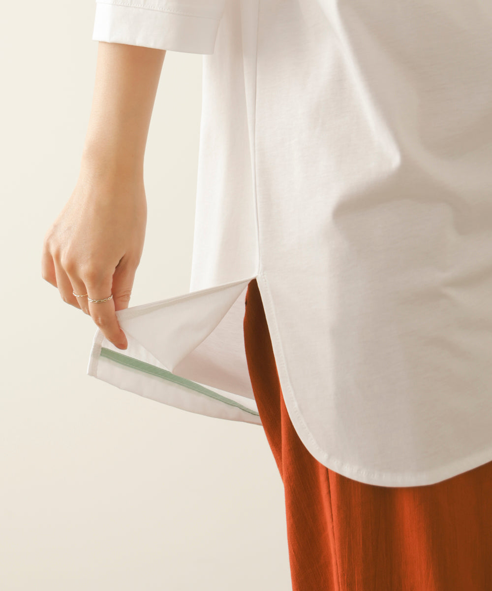 レーヨン天竺2WAYヘムデザインTee［8/27発送予定］