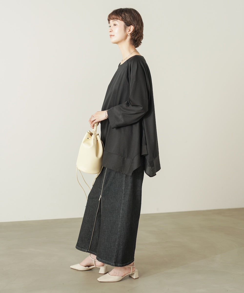 レーヨン天竺2WAYスリーブチュニック［9/4発送予定］