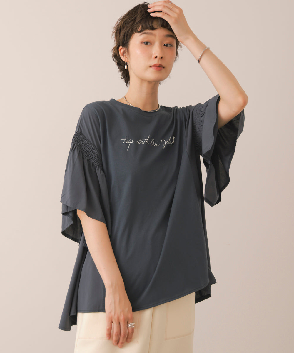 シンプルロゴフレアスリーブＴ