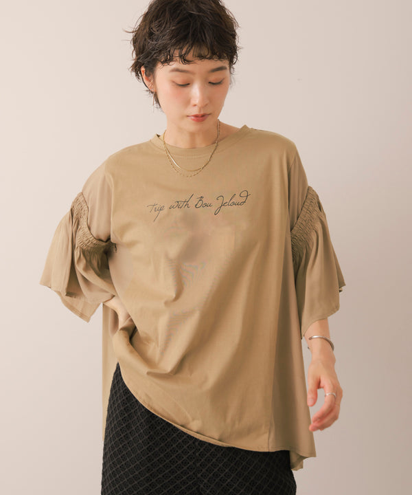 シンプルロゴフレアスリーブＴ