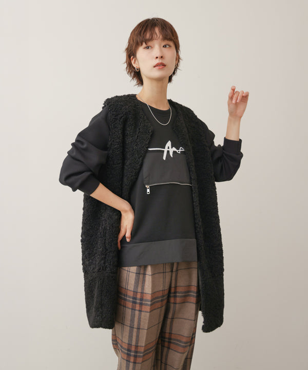 刺しゅうアンダーファスナープルオーバー［11/6発送予定］