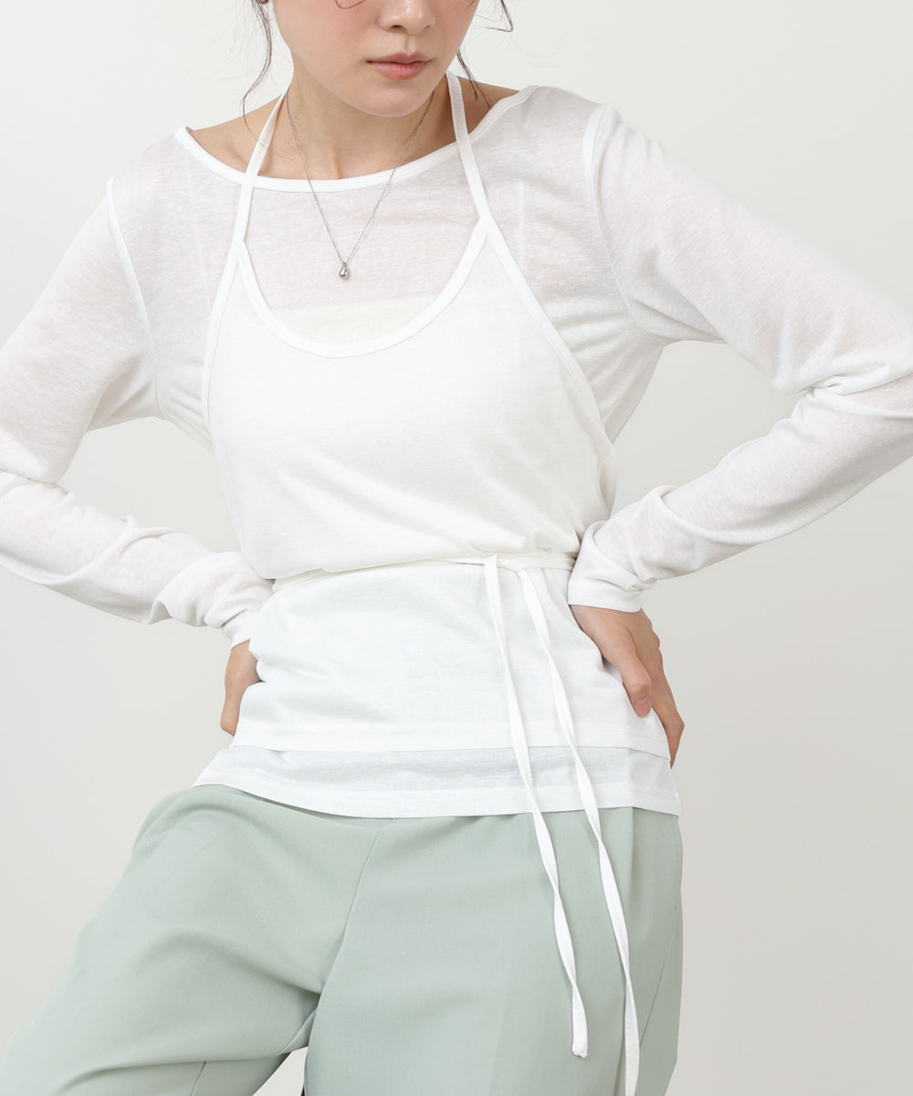 ホルターレイヤードカットソー