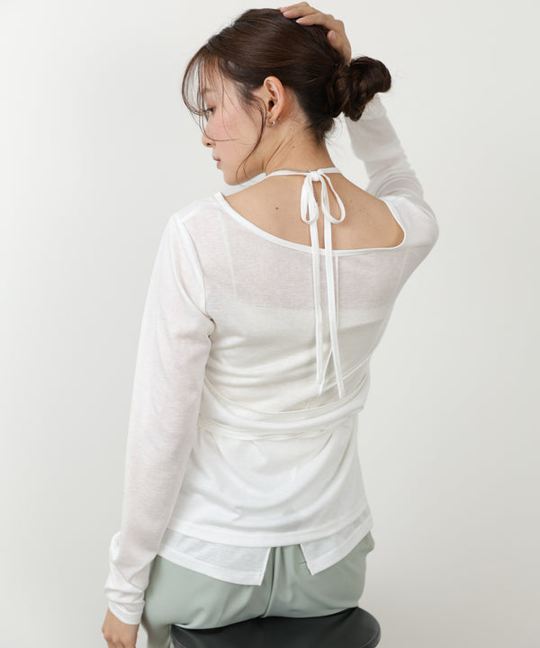 ホルターレイヤードカットソー
