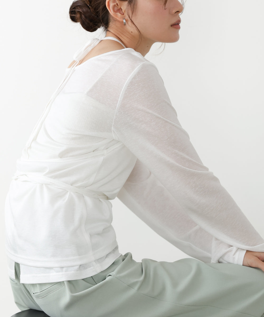 ホルターレイヤードカットソー