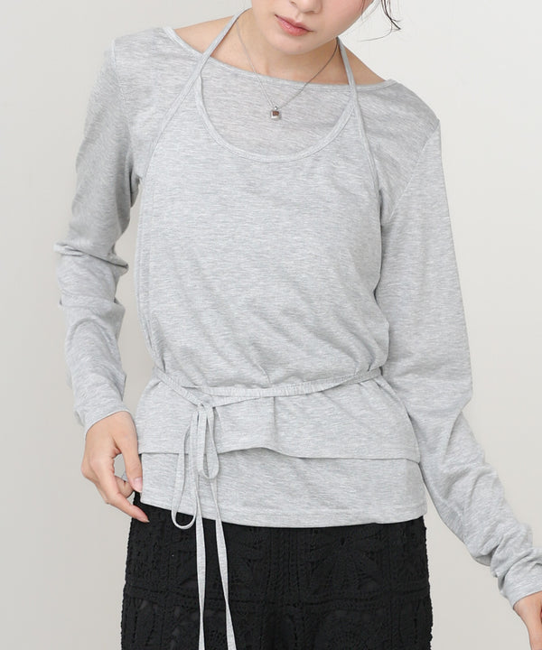 ホルターレイヤードカットソー