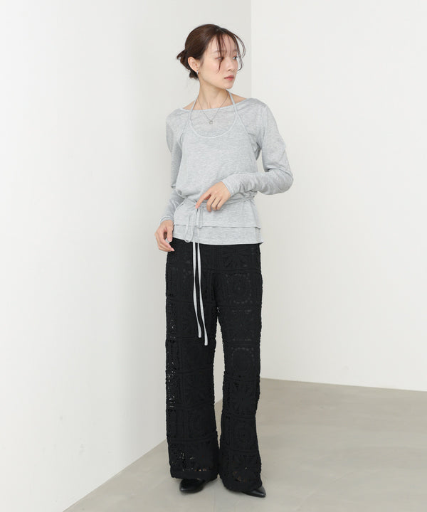 ホルターレイヤードカットソー