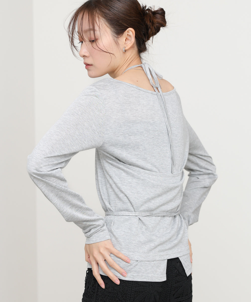 ホルターレイヤードカットソー