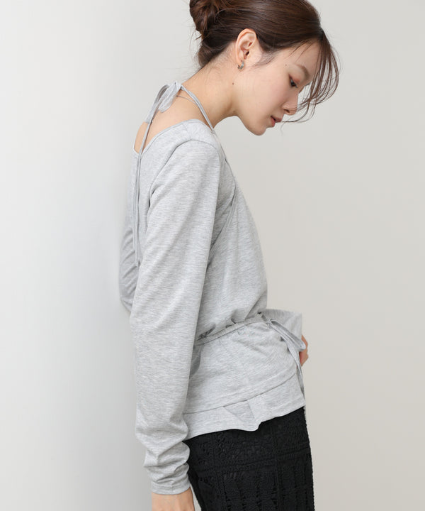 ホルターレイヤードカットソー