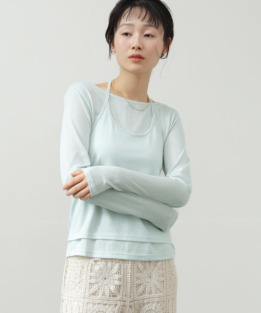 ホルターレイヤードカットソー