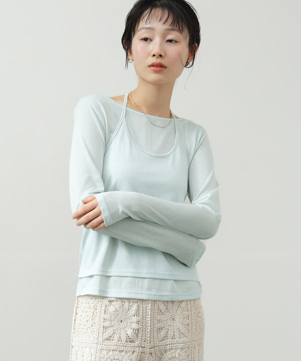 ホルターレイヤードカットソー