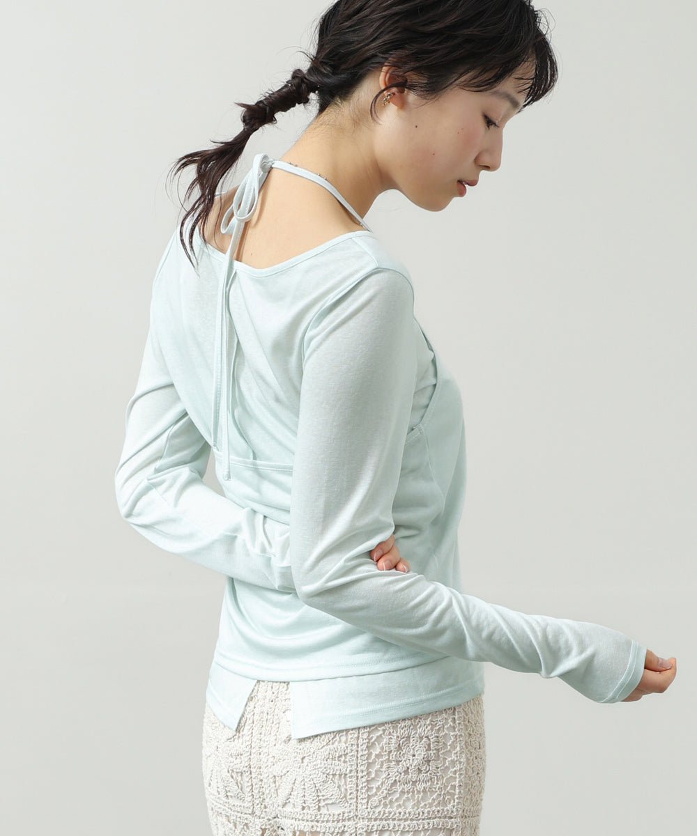 ホルターレイヤードカットソー