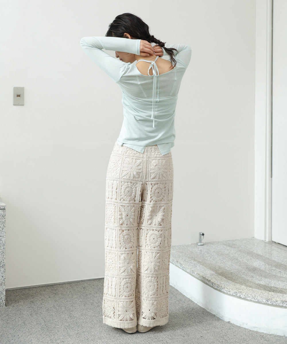 ホルターレイヤードカットソー