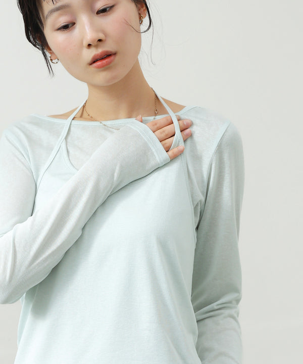 ホルターレイヤードカットソー