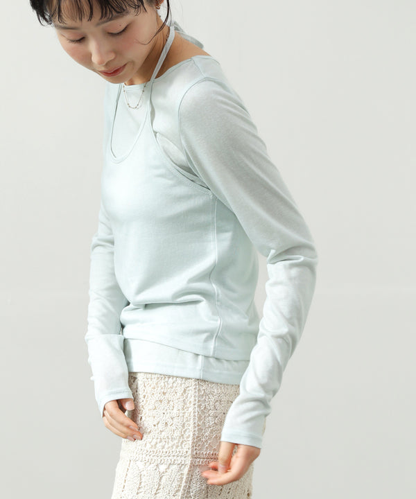 ホルターレイヤードカットソー