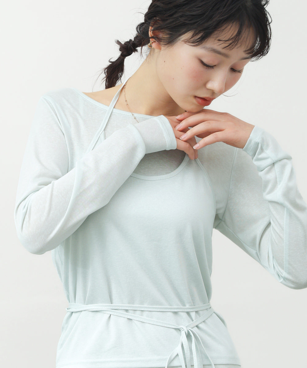 ホルターレイヤードカットソー