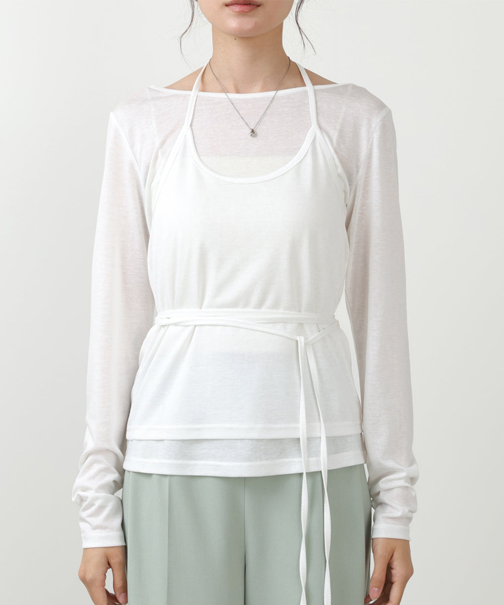 ホルターレイヤードカットソー