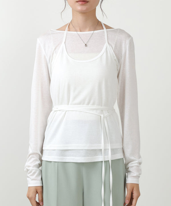 ホルターレイヤードカットソー