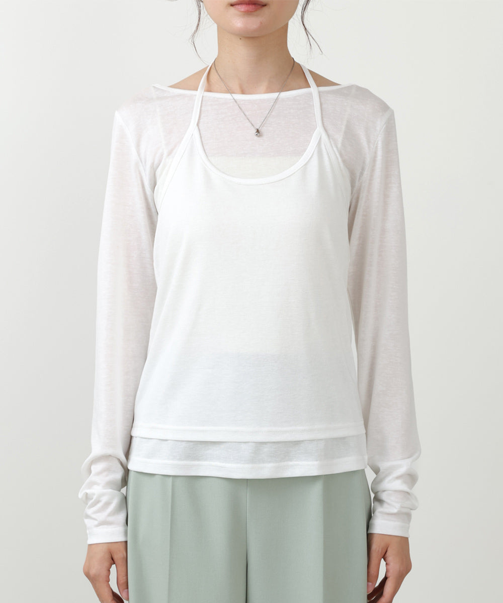 ホルターレイヤードカットソー