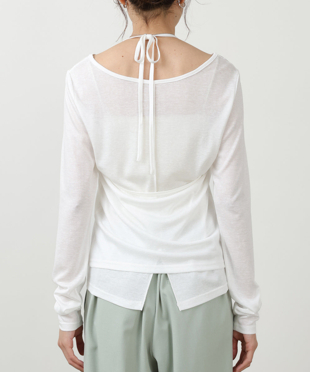 ホルターレイヤードカットソー