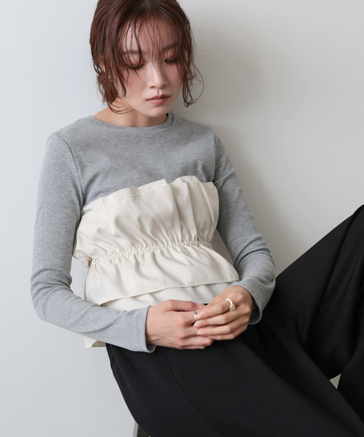 ビスチェ風レイヤードロンＴ