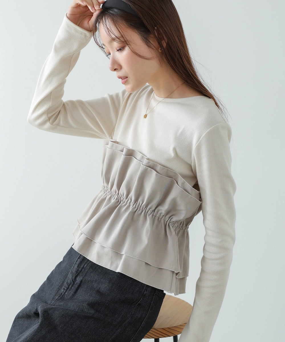 ビスチェ風レイヤードロンＴ