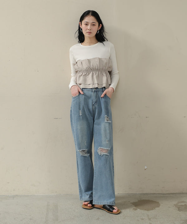 ビスチェ風レイヤードロンＴ