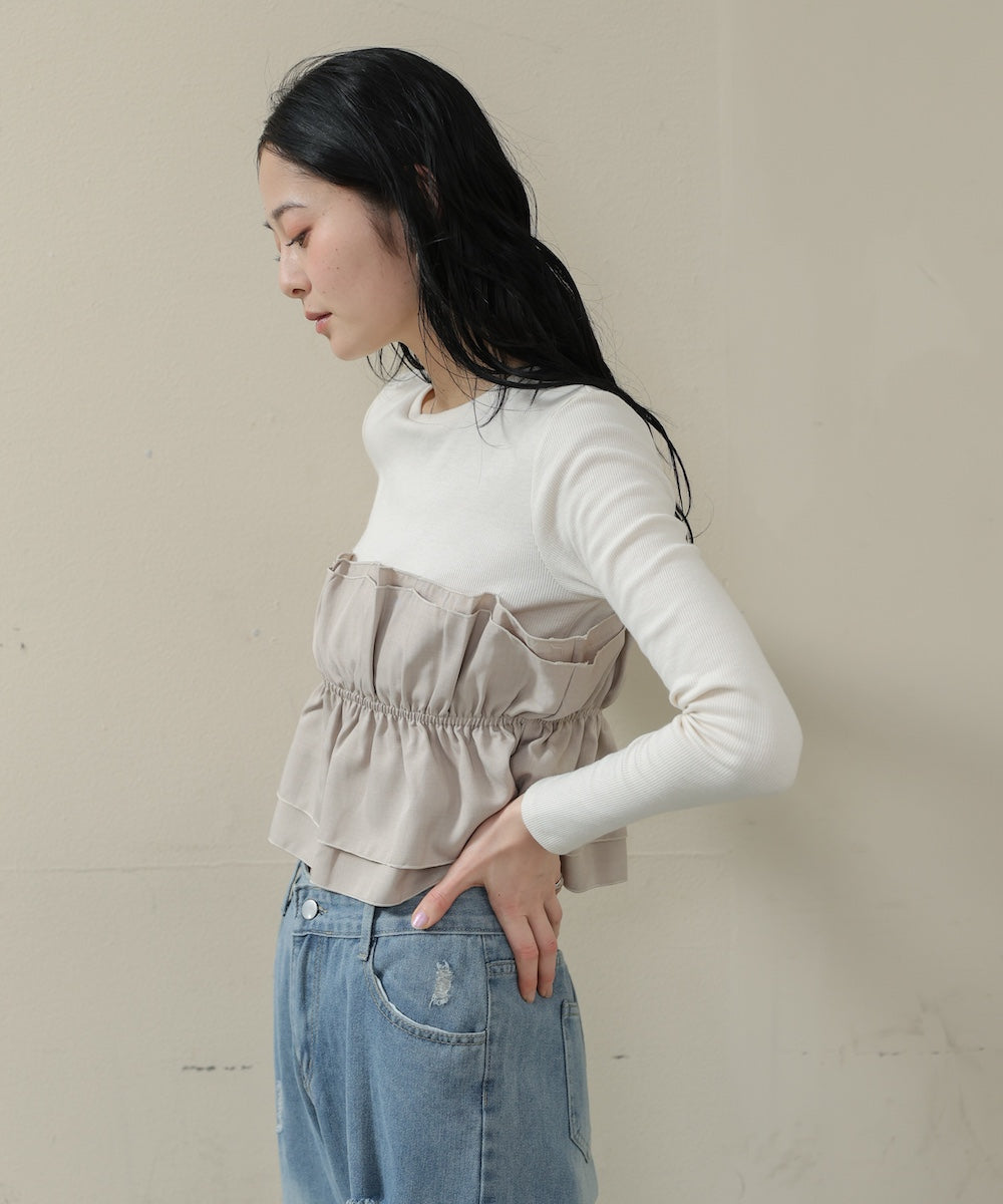 ビスチェ風レイヤードロンＴ