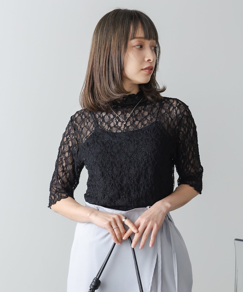 前後２ＷＡＹ半袖レースプルオーバー