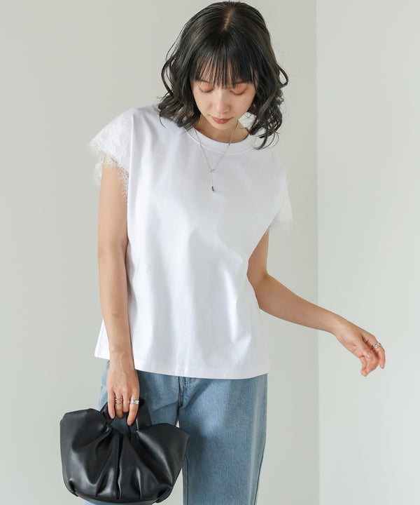 ショルダーレースカットソー