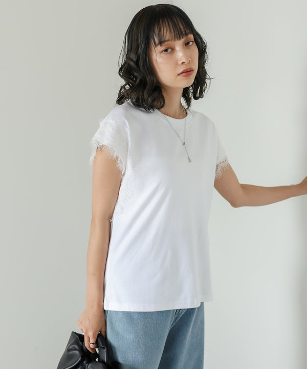 ショルダーレースカットソー