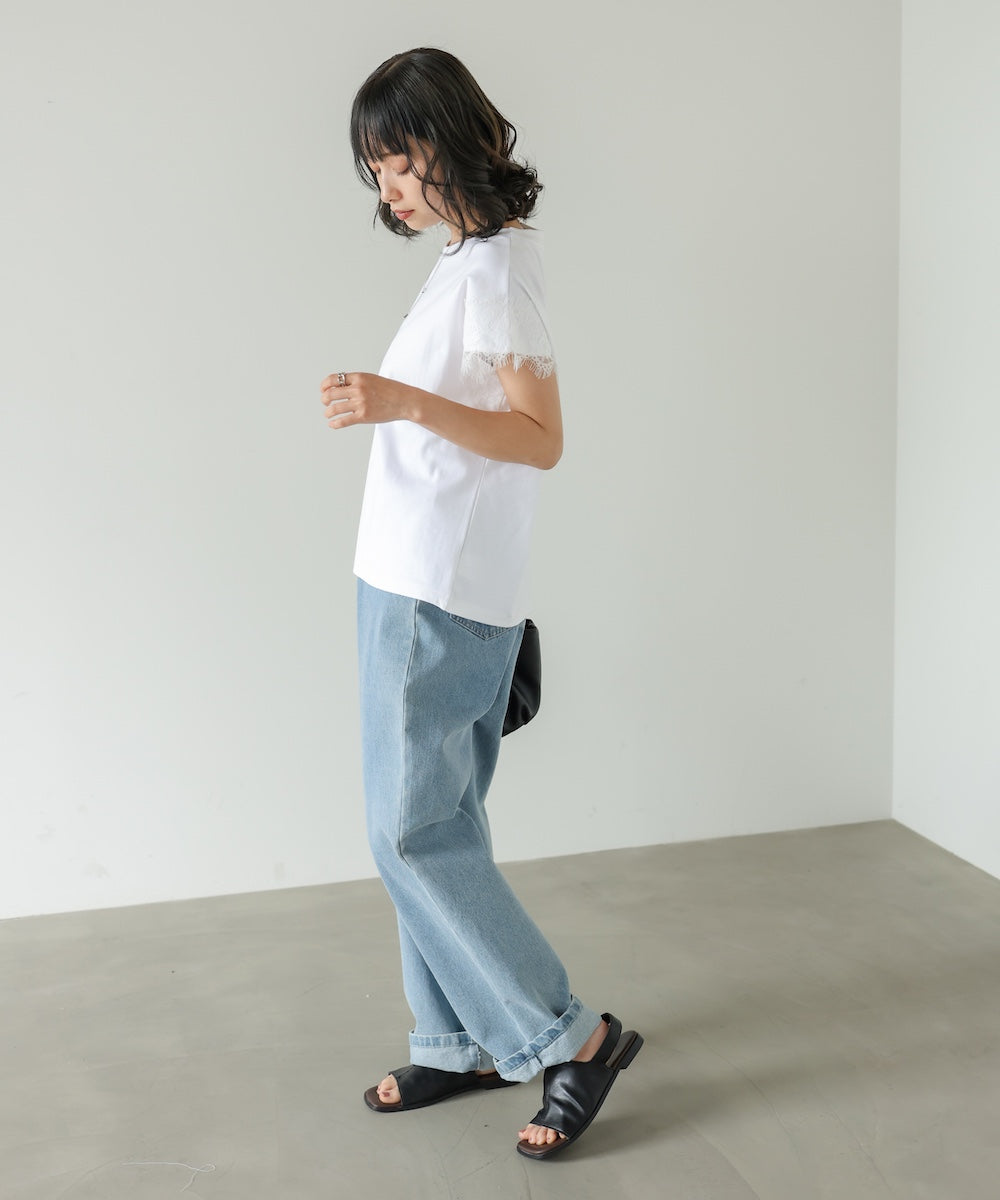 ショルダーレースカットソー