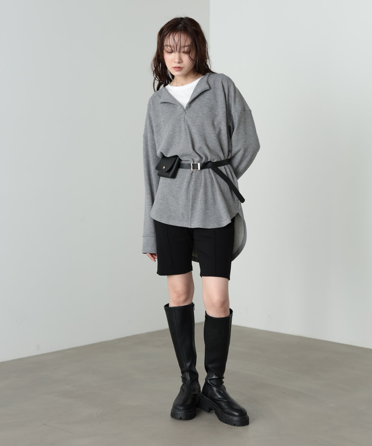 ハーフジッププルオーバー