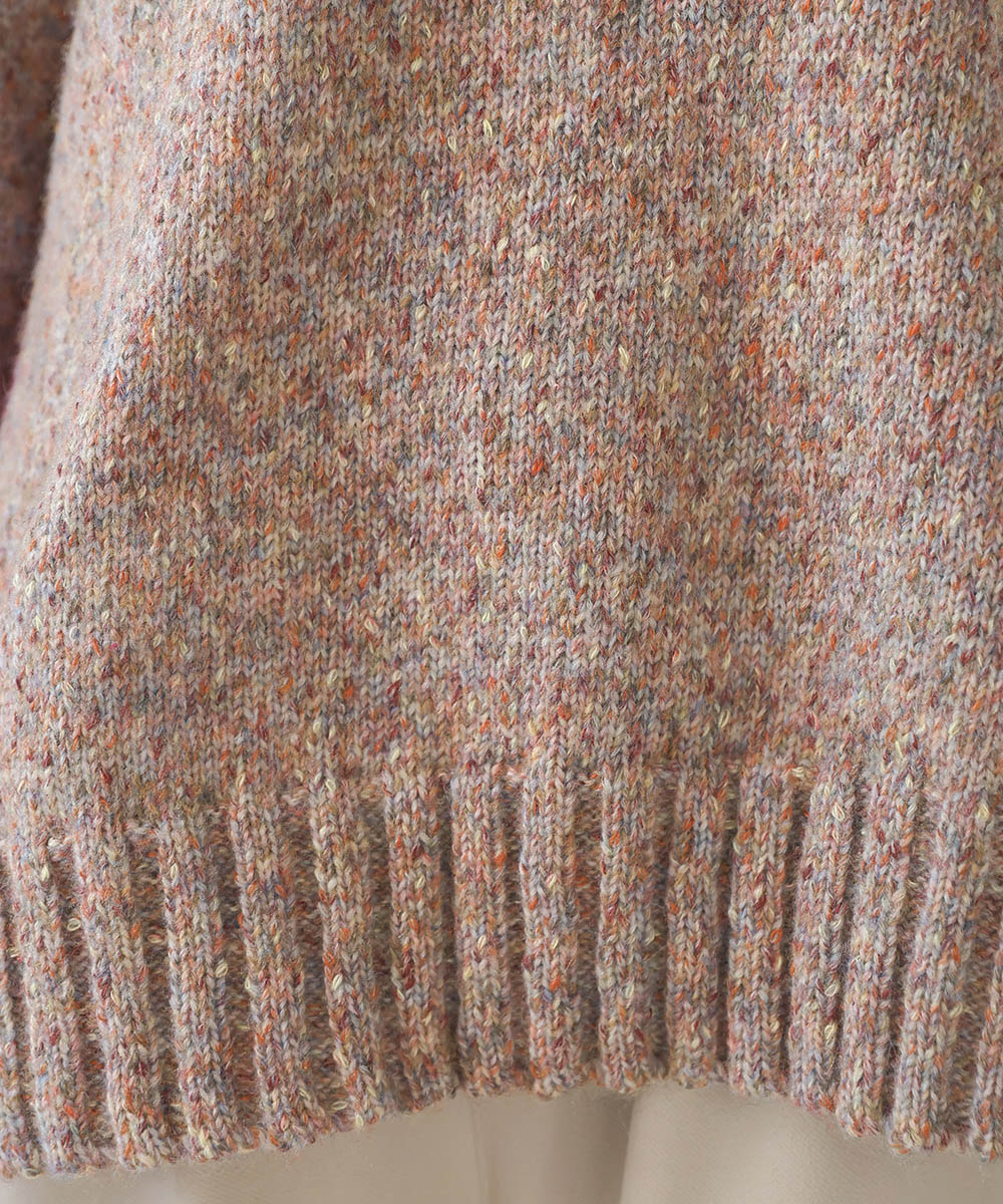 配色ミックスカラーニット
