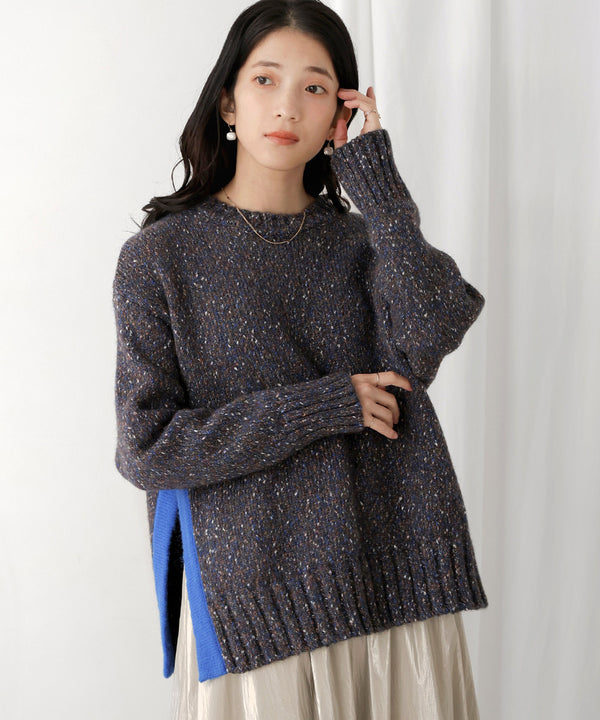 配色ミックスカラーニット