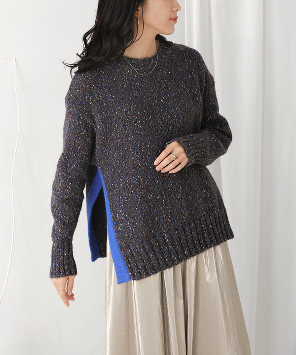 配色ミックスカラーニット