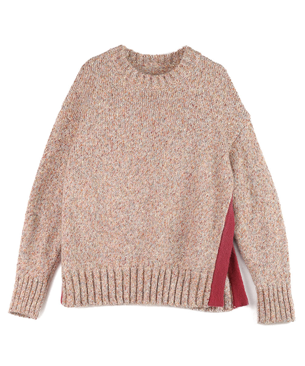 配色ミックスカラーニット