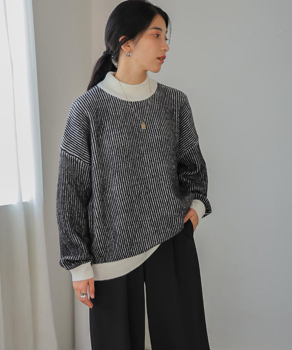 [WEB限定]リバーシブルタートルニット